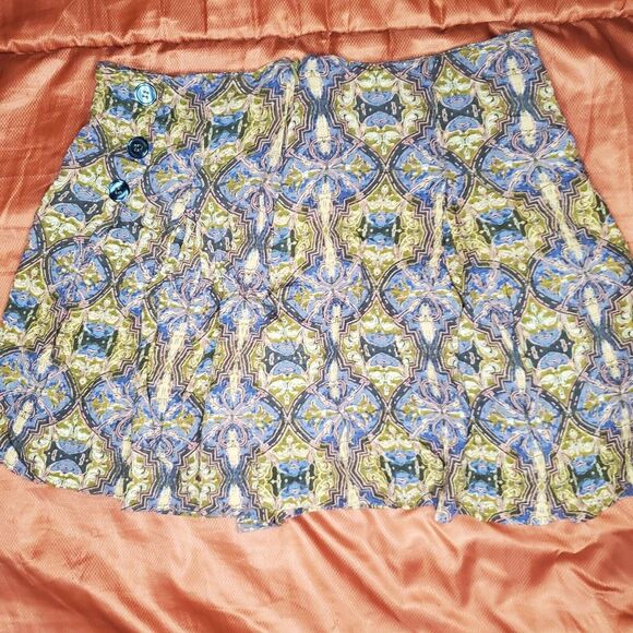 Free People Dresses & Skirts - Free People Women's Lovers Lane Printed Pleated A-Line Mini Skirt,‎ Size 0 XS
